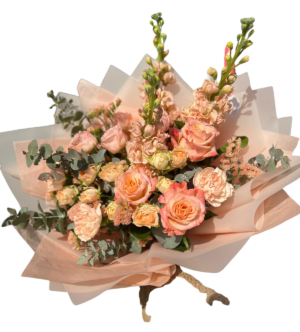 Buchet Pastel Peach & Nude Roses Edition