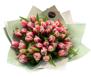 Buchet 35 lalele roz