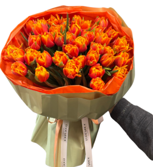 Buchet 45 lalele portocalii