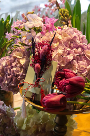 Set de 5 mărțișoare din flori uscate #purple