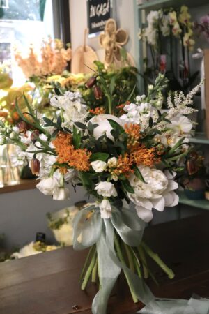 Buchet de mireasă Alb-Portocaliu