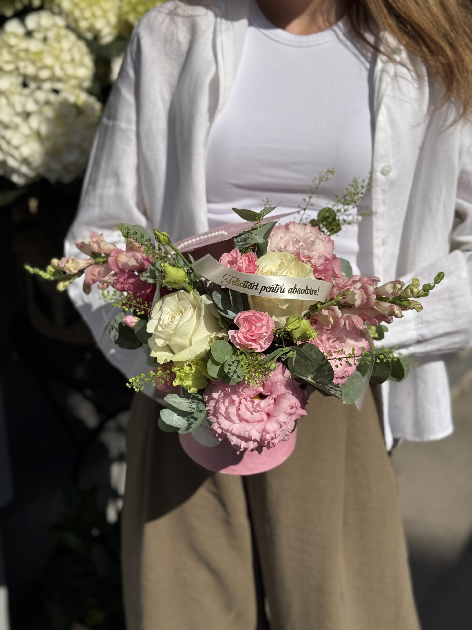 Aranjament floral tip tocă pentru absolvire #pink - imagine 2