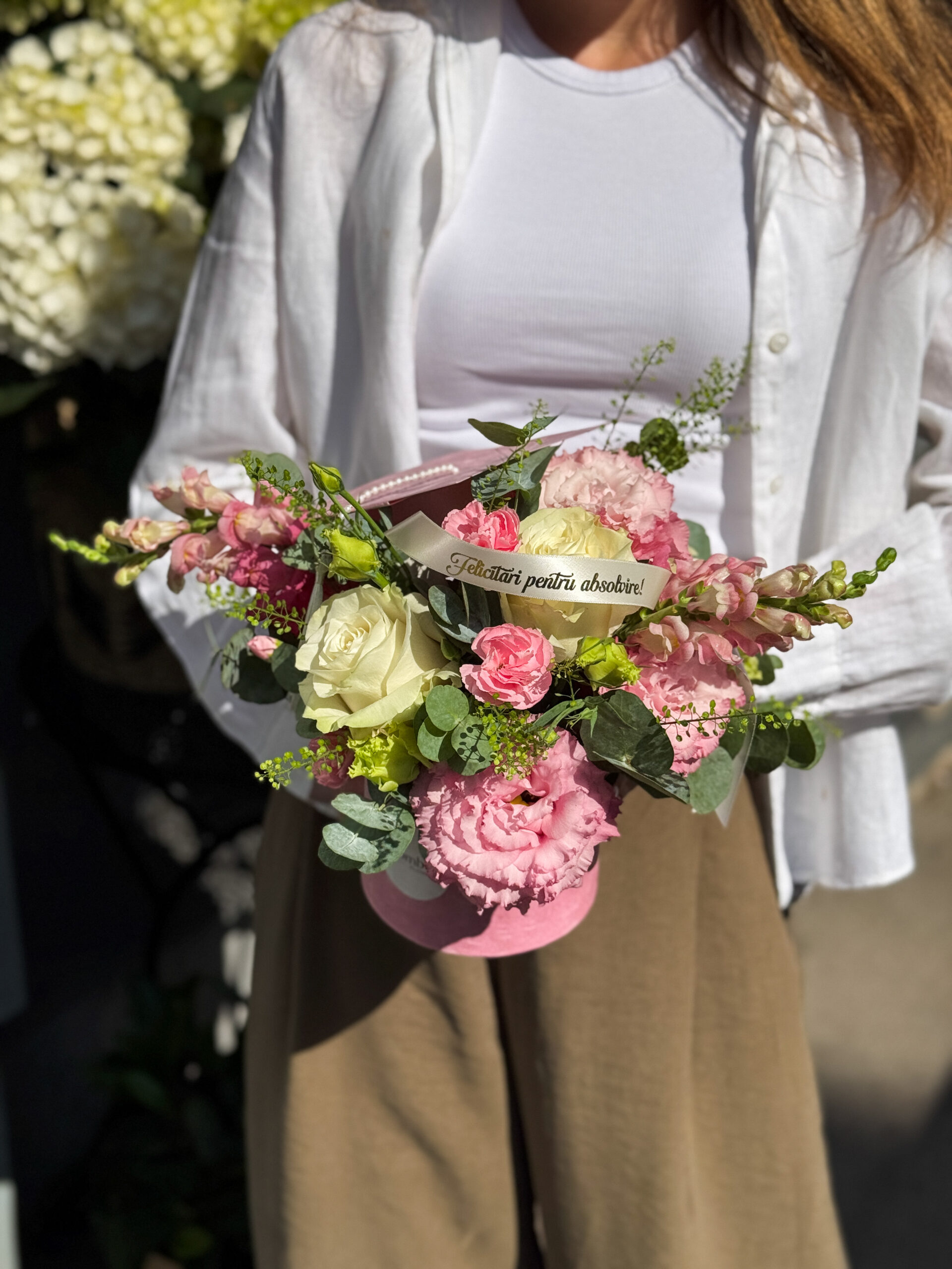 Aranjament floral tip tocă pentru absolvire #pink - imagine 3